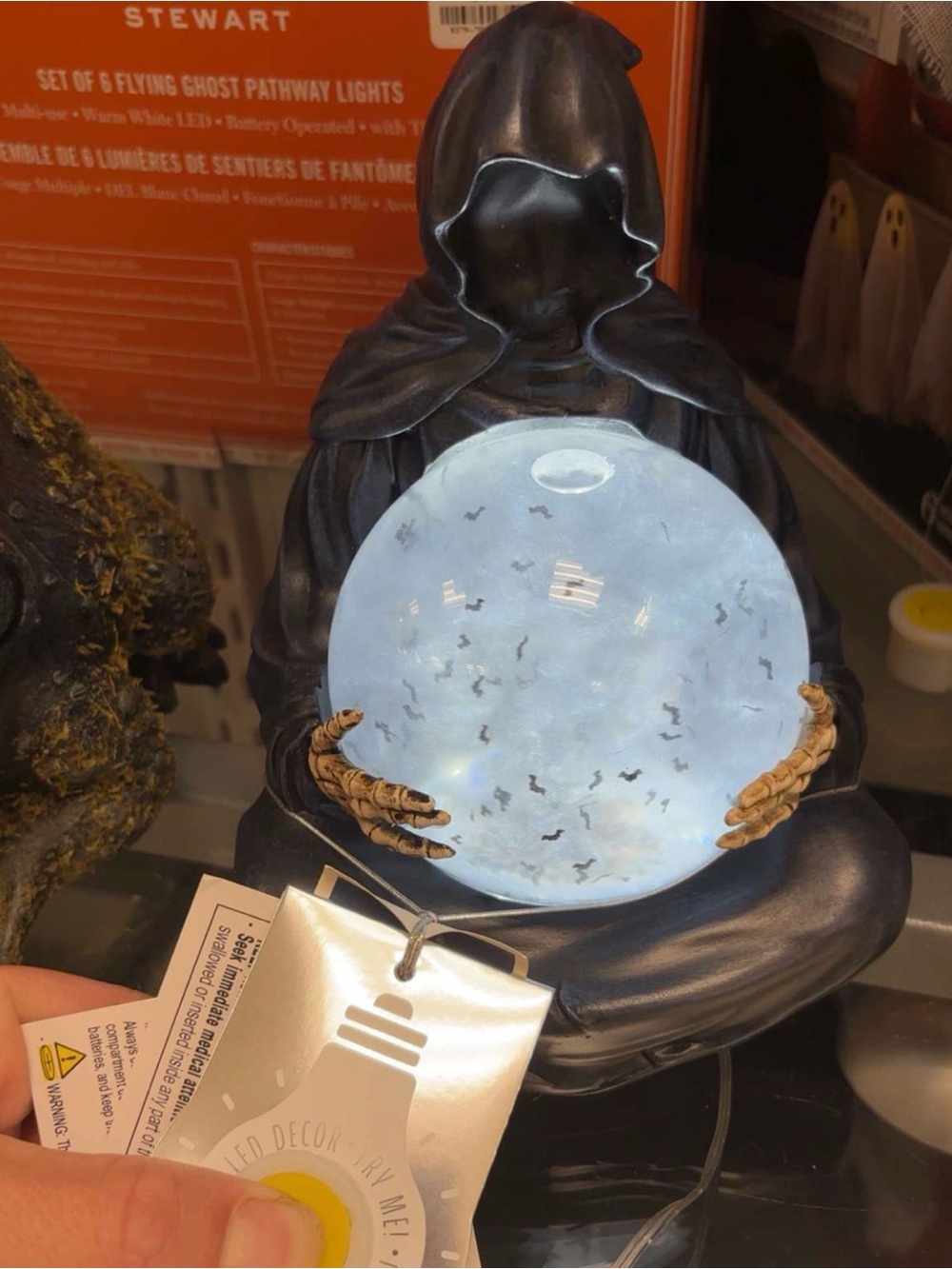Homegoods Halloween Hooded Reaper LED Orb Decor